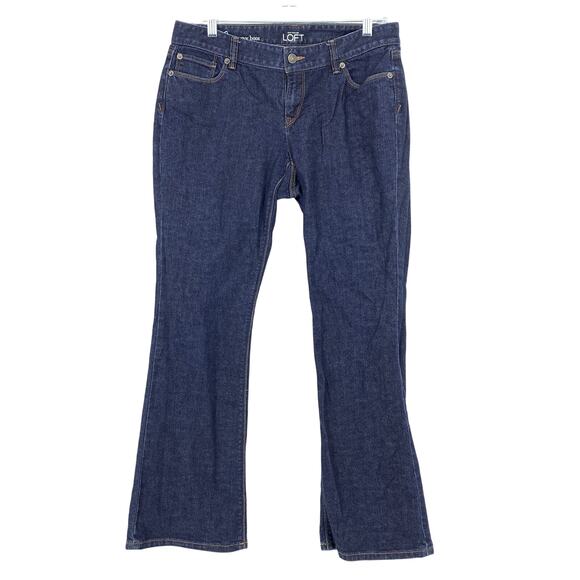 Loft Curvy Boot Cut Jeans Womens Size 10P/30P Dark Wash Denim - Picture 1 of 7